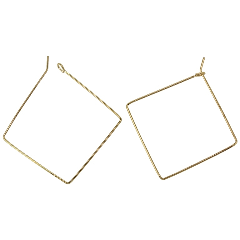 METAL ELEMENTS - CHANDELIER EARRINGS - WIRE - SQUARE - 30mm GOLD COLOR - PACKAGE 200pcs.