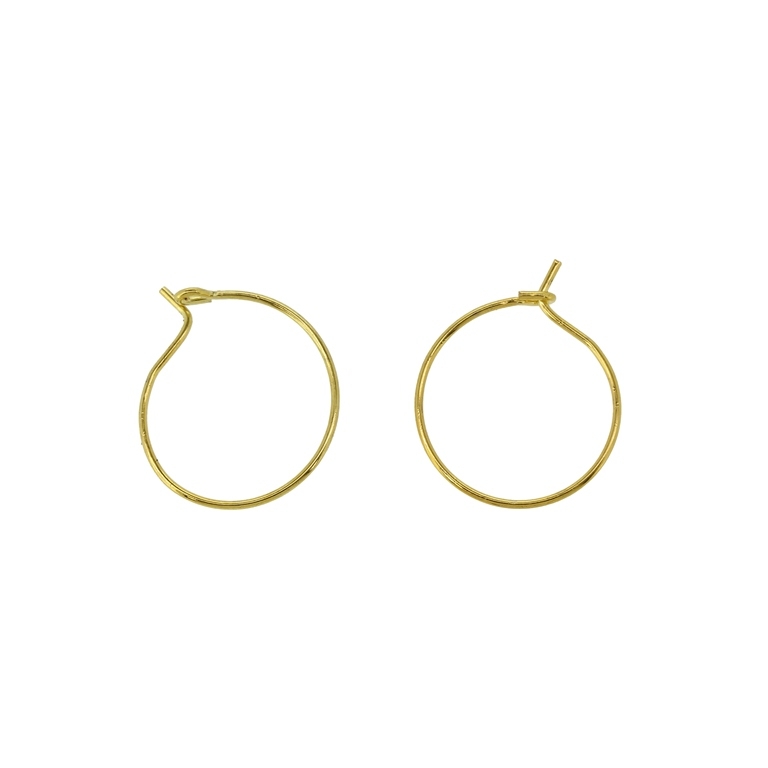 METAL ELEMENTS - CHANDELIER EARRINGS - WIRE - ROUND 02 - 16mm GOLD COLOR - PACKAGE 300pcs.