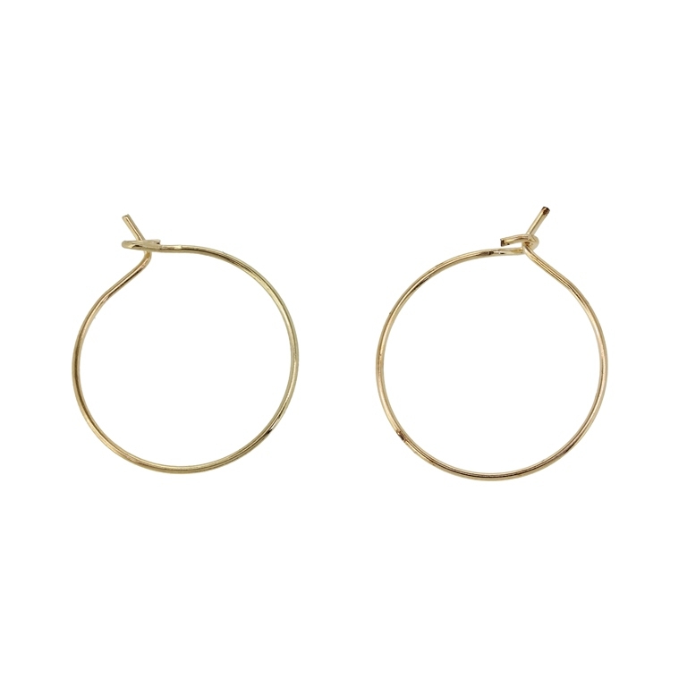 METAL ELEMENTS - CHANDELIER EARRINGS - WIRE - ROUND 02 - 20mm GOLD COLOR (LIGHT) - PACKAGE 300pcs.