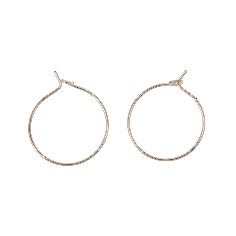 METAL ELEMENTS - CHANDELIER EARRINGS - WIRE - ROUND 02 - 20mm GOLD COLOR-PINK (LIGHT) - 30pcs.