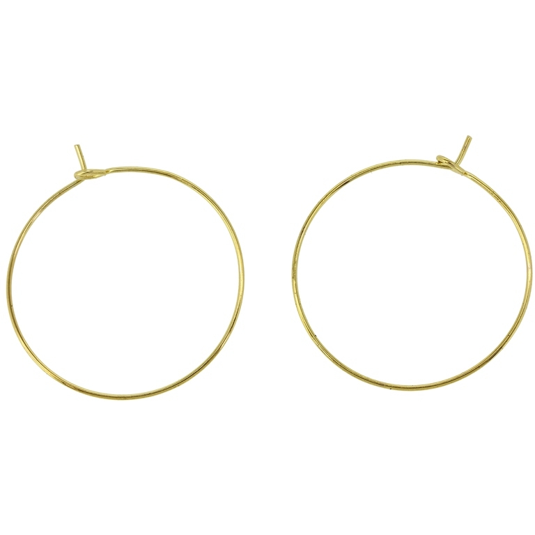 METAL ELEMENTS - CHANDELIER EARRINGS - WIRE - ROUND 02 - 30mm GOLD COLOR - 20pcs.