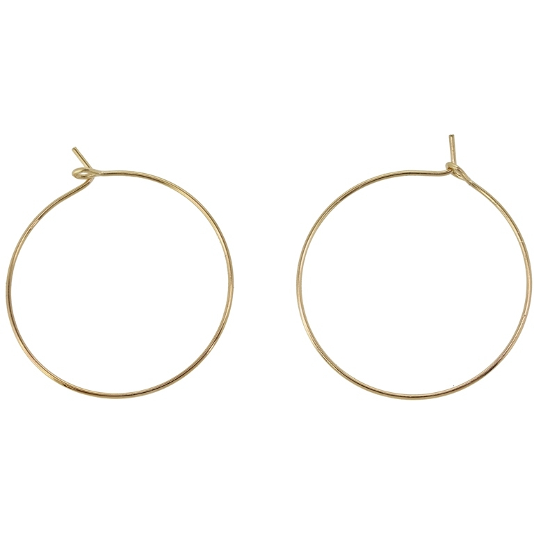 METAL ELEMENTS - CHANDELIER EARRINGS - WIRE - ROUND 02 - 30mm GOLD COLOR-PINK (LIGHT) - 20pcs.