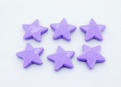 OPAQUE PLASTIC BEADS - STAR 03 FACETED - 21х22х5mm PURPLE ВА66 - PACKAGE 500g Hole-1.8mm (460pcs.)