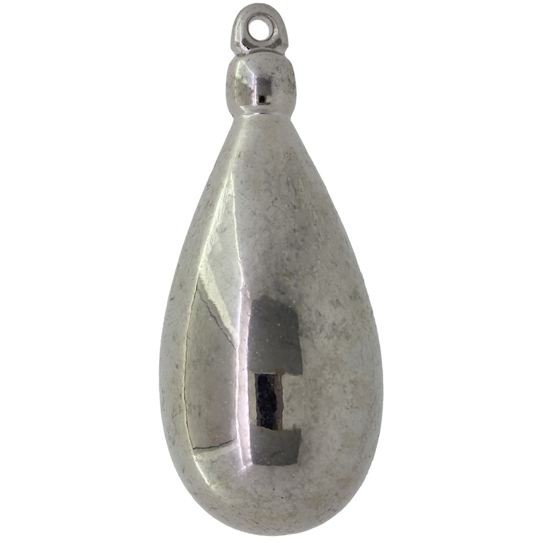 METAL PLATED PLASTIC / CCB PENDANTS - DROP 11 - 23x57mm NICKEL - 50g Hole-2.3mm (43pcs.)