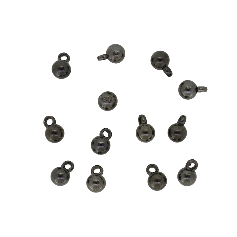 METAL PLATED PLASTIC / CCB PENDANTS - BALL - 5mm OXIDIZED - PACKAGE 500g Hole-1.6mm (6300pcs.)