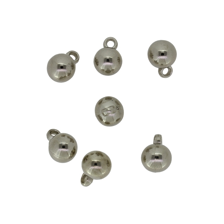 METAL PLATED PLASTIC / CCB PENDANTS - BALL - 8mm NICKEL - PACKAGE 500g Hole-1.9mm (1710pcs.)