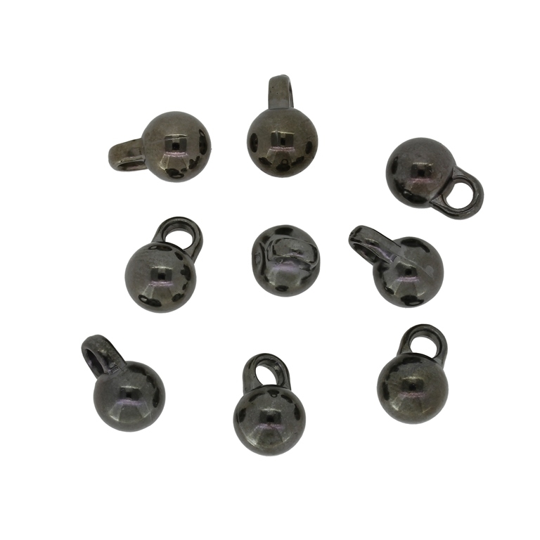 METAL PLATED PLASTIC / CCB PENDANTS - BALL - 8mm OXIDIZED - 50g Hole-1.9mm (160pcs.)