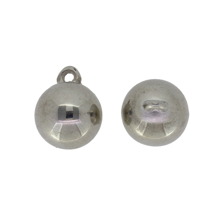 METAL PLATED PLASTIC / CCB PENDANTS - BALL - 18mm NICKEL - 50g Hole-2.5mm (14pcs.)