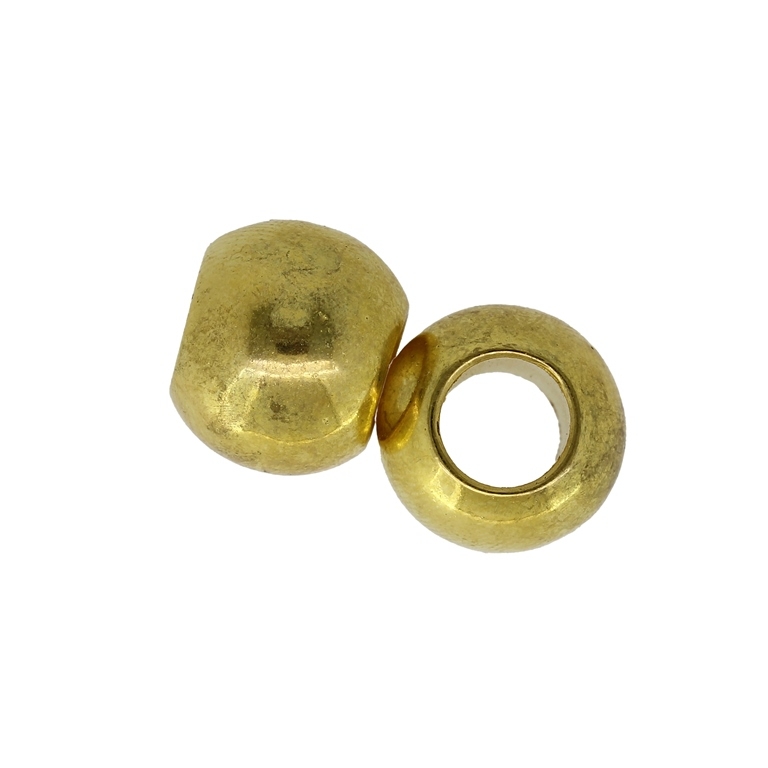 METAL PLATED PLASTIC / CCB BEADS - BALL - HOLE 7.0mm - 11x13mm - GOLD - 50g Hole-7mm (49pcs.)