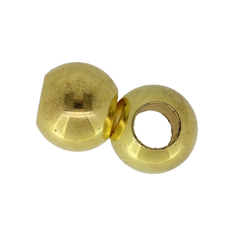 METAL PLATED PLASTIC / CCB BEADS - BALL - HOLE 7.8mm - 13x16mm - GOLD - PACKAGE 250g Hole-7.8mm (153pcs.)