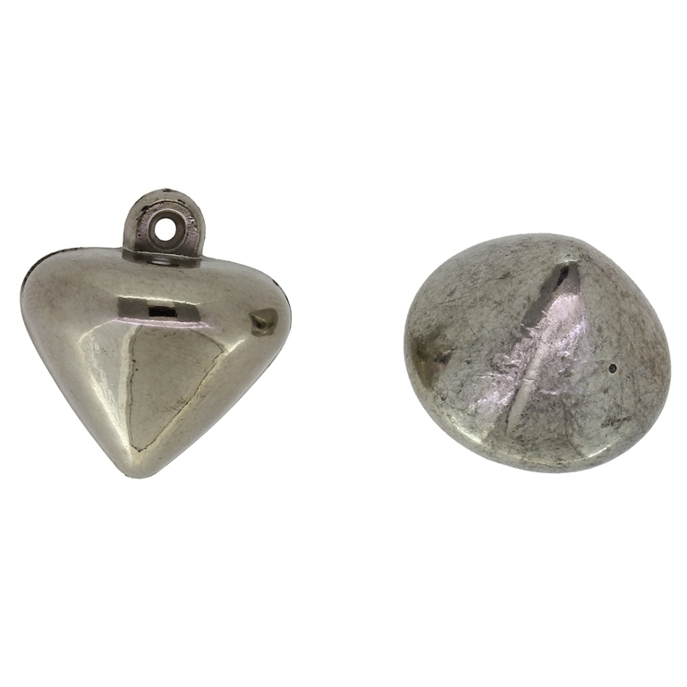 METAL PLATED PLASTIC / CCB PENDANTS - DROP 09 - 23x24mm NICKEL - PACKAGE 500g Hole-2.0mm (87pcs.)