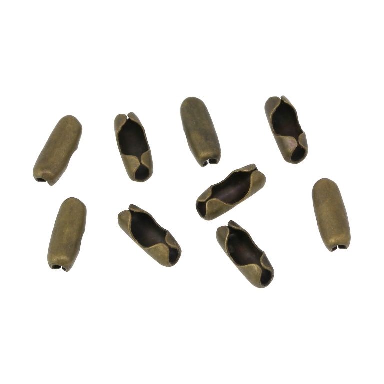 METAL ELEMENTS - LOBSTER CLAW CLASP PARROT CLOSURE FOR CHAIN BALL 2.4mm - 8x3mm ANTIQUE BRONZE - PACKAGE 2000pcs. Hole-1.4mm