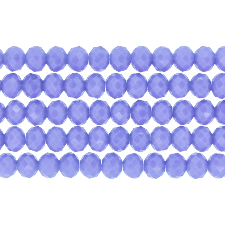 GLASS BEADS - FACETED RONDELLE CRYSTALS - 8x6mm - OPAQUE - BLUE 056А - PACKAGE (5x66pcs.) Hole-1.5mm