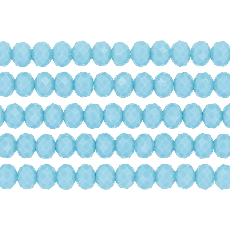 СТЪКЛЕНИ МЪНИСТА - КРИСТАЛИ - 8х6мм - ПЛЪТНИ - ТЮРКОАЗ СИН 054А - ПАКЕТ (5х66 бр.) Отвор-1.5мм