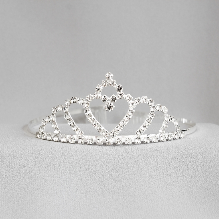 JEWELRY - ACCESSORY FOR HAIR - TIARA - METAL AND CRYSTALS - MODEL 20 - SILVER - 1pc.