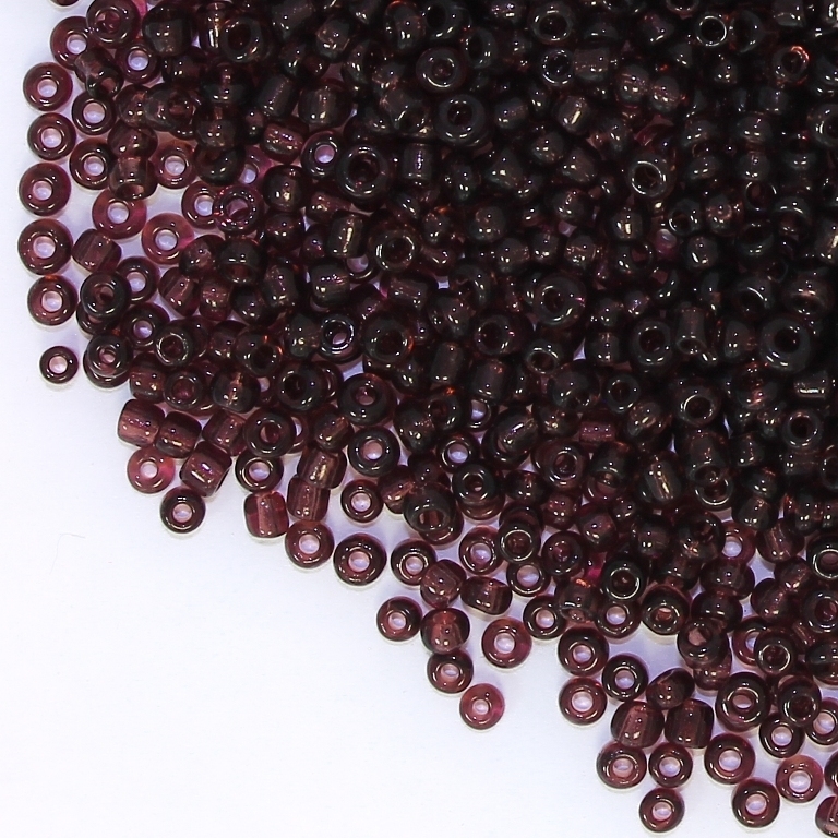 GLASS SEED BEADS - BALL 2mm - TRANSPARENT - PURPLE 11А - 50g Hole-0.8mm