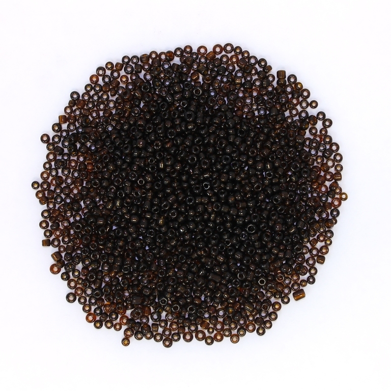 GLASS SEED BEADS - BALL 3mm - TRANSPARENT - BROWN 13 - PACKAGE 450g Hole-1.0mm