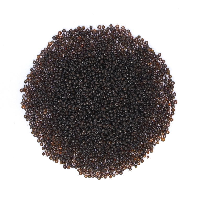 GLASS SEED BEADS - BALL 2mm - TRANSPARENT - BROWN 13 - PACKAGE 450g Hole-0.8mm