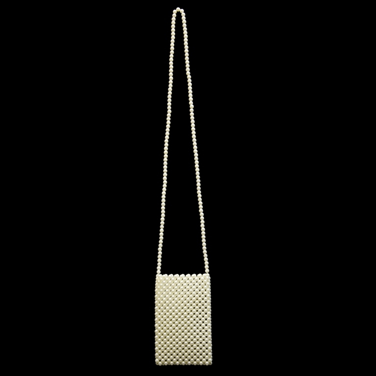 JEWELRY - BAG MADE FROM PEARLS PK002 - 11x17x2.0cm ECRU (LIGHT) - 1pc.