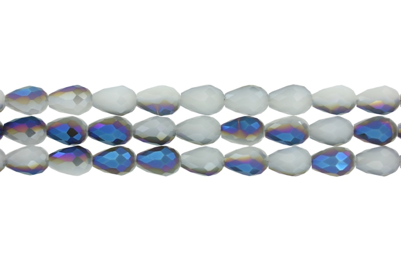 GLASS BEADS - TEARDROP CRYSTALS - 8x12mm - UV - GRAY 083 - PACKAGE (3x60pcs.) Hole-1.5mm