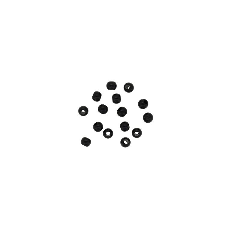 OPAQUE PLASTIC BEADS - BALL - 4mm BLACK 010 - 50g Hole-1.7mm (1940pcs.)