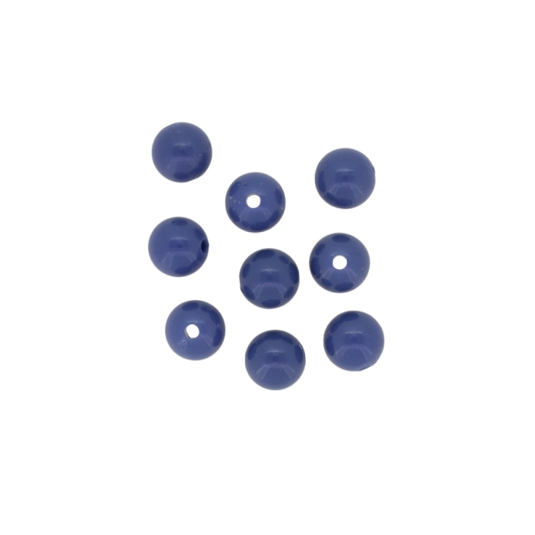 OPAQUE PLASTIC BEADS - BALL - 10mm BLUE (DARK) 040 - 50g Hole-2.0mm (100pcs.)