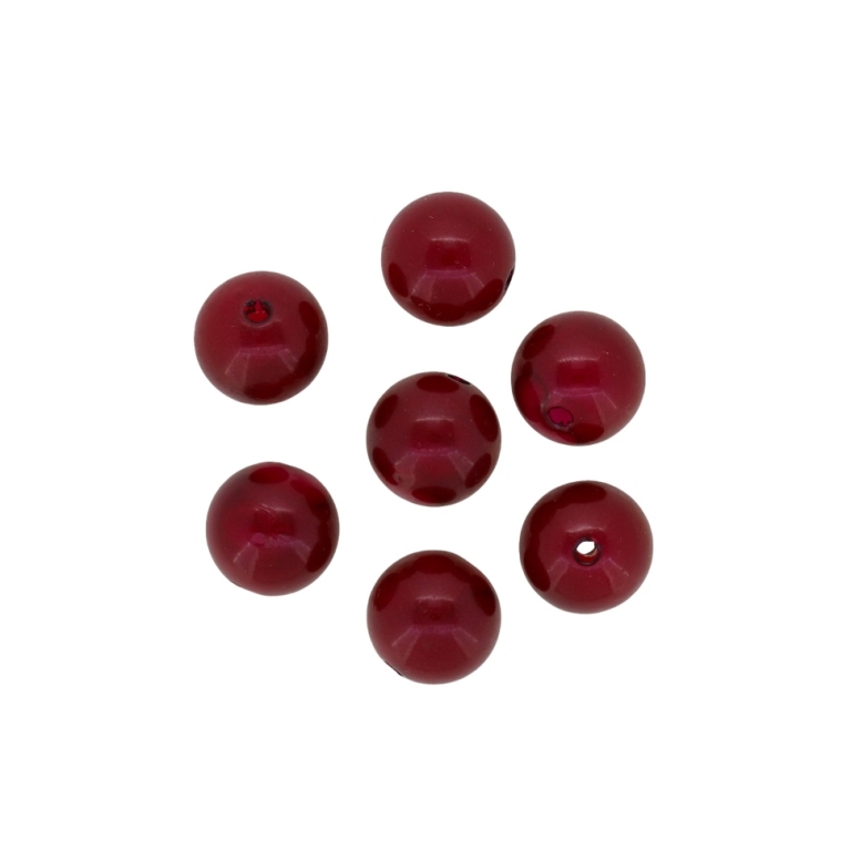 OPAQUE PLASTIC BEADS - BALL - 14mm BORDEAUX 021 - 50g Hole-2.0mm (36pcs.)