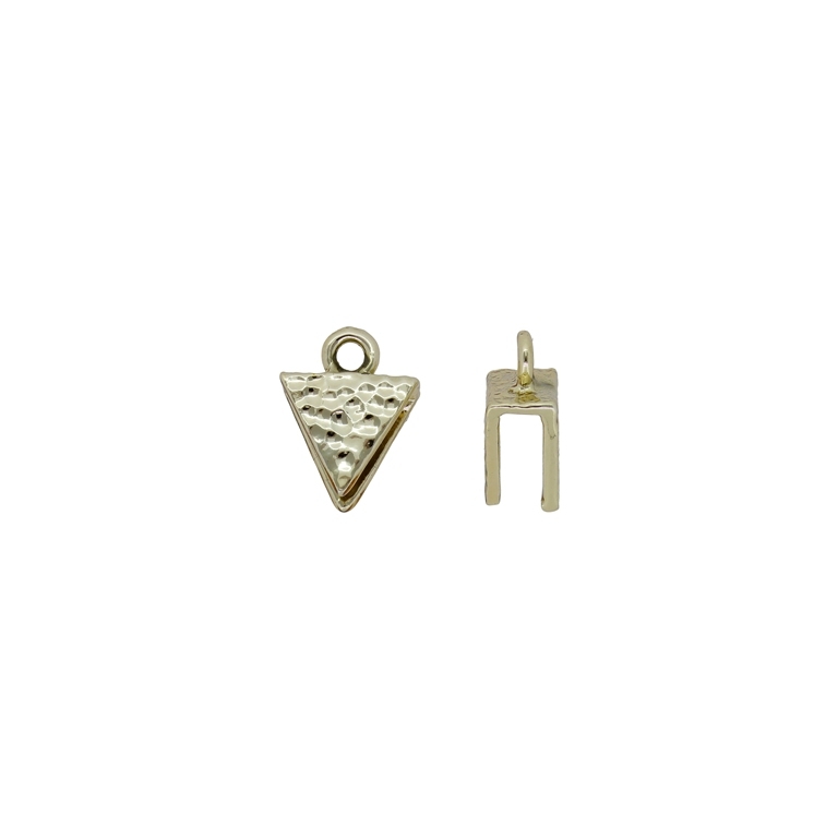 METAL BEADS - CAP FOR ROPE - MODEL 07 - 11x14x6mm GOLD (LIGHT) - PACKAGE 100g 70pcs. Hole-2.0mm
