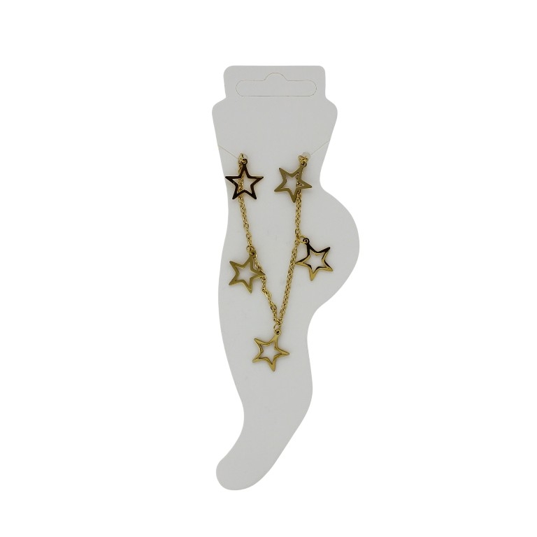 JEWELRY - ANKLET - STAINLESS STEEL - CHAIN - 18.5cm STAR GK074 - GOLD - 1pc.