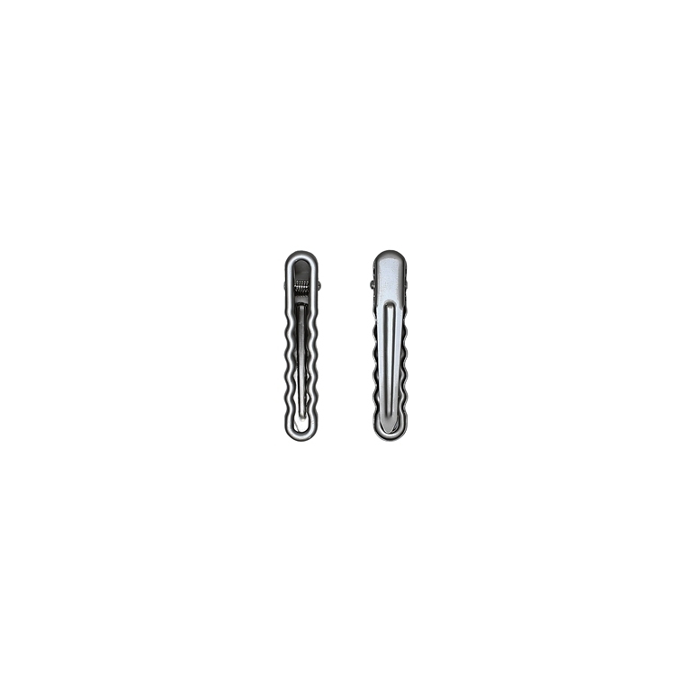 JEWELRY - METAL SNAP HAIR CLIP - METAL - MODEL 04 - 6.3x1.2x1.2cm GRAY (MATTE) - 2pcs.