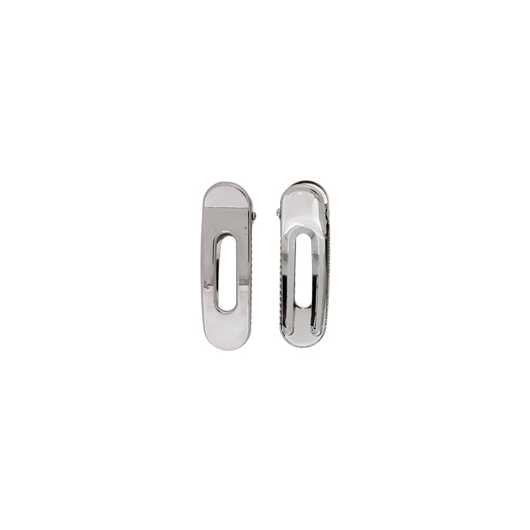 JEWELRY - METAL SNAP HAIR CLIP - METAL - MODEL 06 - 6.2x1.8x1.4cm NICKEL - 2pcs.