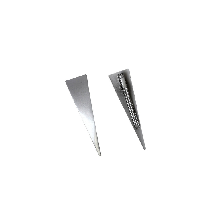 JEWELRY - METAL SNAP HAIR CLIP - METAL - MODEL 12 - 8.6x2.3x1.2cm GRAY (MATTE) - 2pcs.