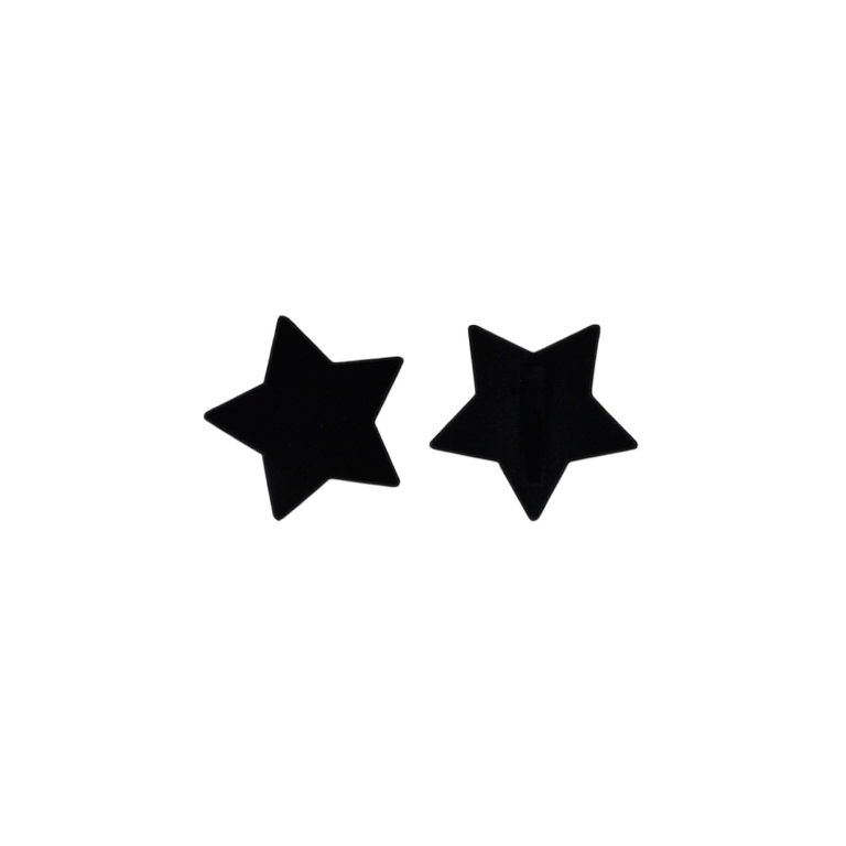 JEWELRY - METAL SNAP HAIR CLIP - METAL AND VELVET - MODEL 15 - 5.5x5.2x1.0cm BLACK - 2pcs.