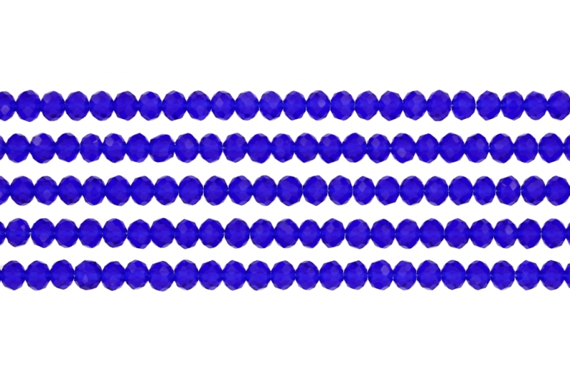 СТЪКЛЕНИ МЪНИСТА - КРИСТАЛИ - 6х5мм - ПРОЗРАЧНИ - СИНЬО Т. 005 - ПАКЕТ (5х88 бр.) Отвор-1.2мм