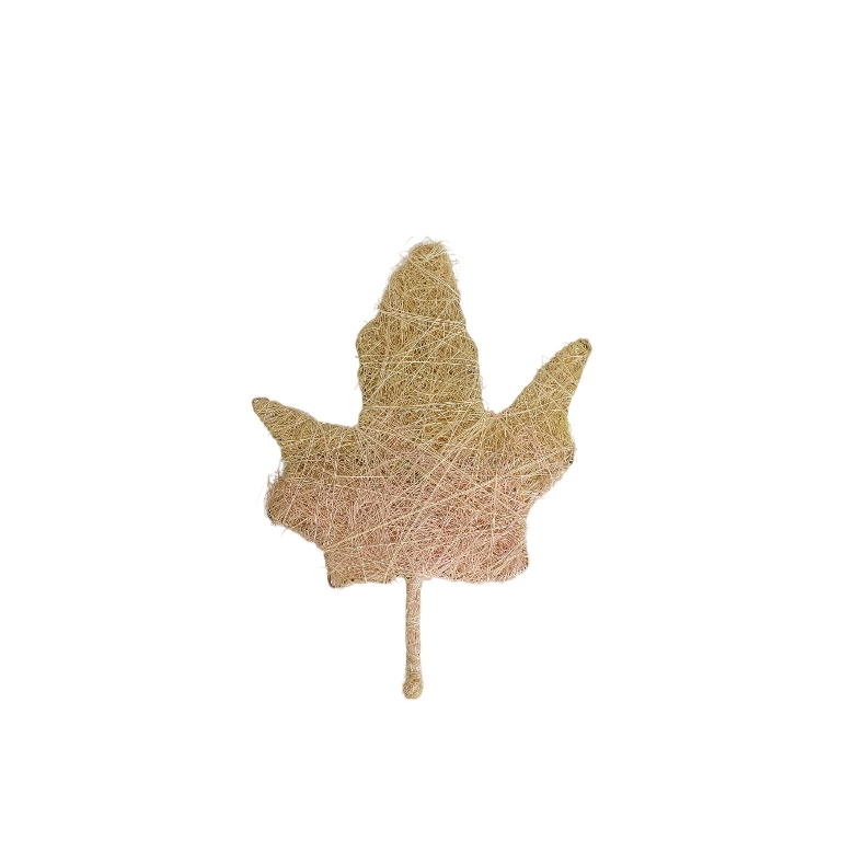 MATERIALS FOR CRAFT AND DECORATION - COCONUT GRASS FIGURES - LEAF 03 - 15x19x0.5cm - BEIGE-PINK (LIGHT) - 1pc.