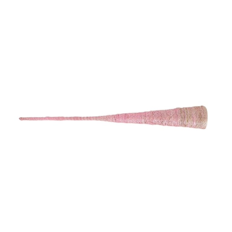 MATERIALS FOR CRAFT AND DECORATION - COCONUT GRASS FIGURES - CONE 01 - 3.5x30cm - PINK (LIGHT) - PACKAGE 6pcs. Hole-3cm