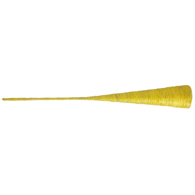 MATERIALS FOR CRAFT AND DECORATION - COCONUT GRASS FIGURES - CONE 01 - 4.5x40cm - YELLOW - PACKAGE 6pcs. Hole-4cm