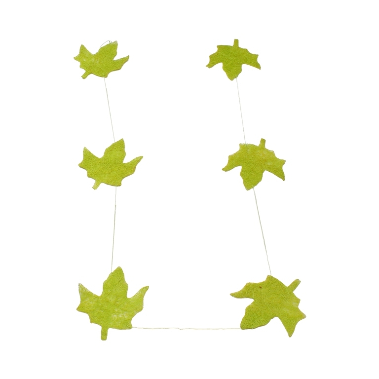 MATERIALS FOR CRAFT AND DECORATION - COCONUT GRASS FIGURES - LEAF 01 - GARLAND - 15x18x0.2cm - GREEN (LIGHT)-GREEN - 1pc.