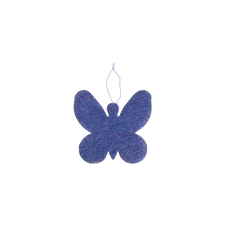 MATERIALS FOR CRAFT AND DECORATION - COCONUT GRASS FIGURES - BUTTERFLY 01 - PENDANT - 15x15x0.25cm - BLUE (DARK)-BLUE - PACKAGE 20pcs.
