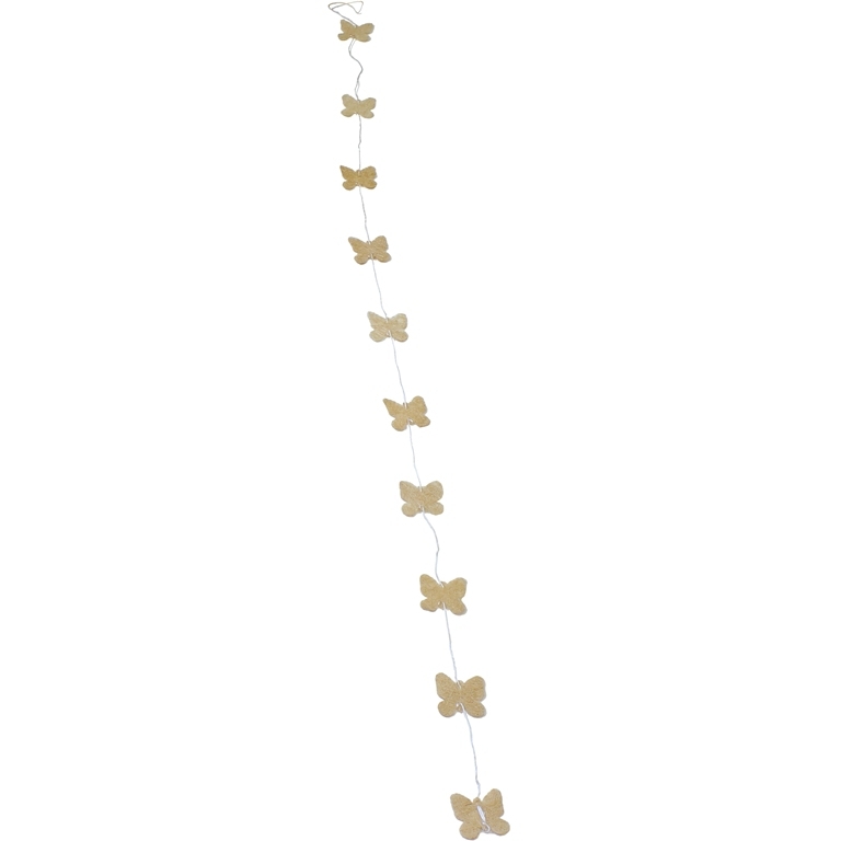 MATERIALS FOR CRAFT AND DECORATION - COCONUT GRASS FIGURES - BUTTERFLY 01 - GARLAND - 5x5x0.15cm - BEIGE (LIGHT)-WHITE - 1pc.