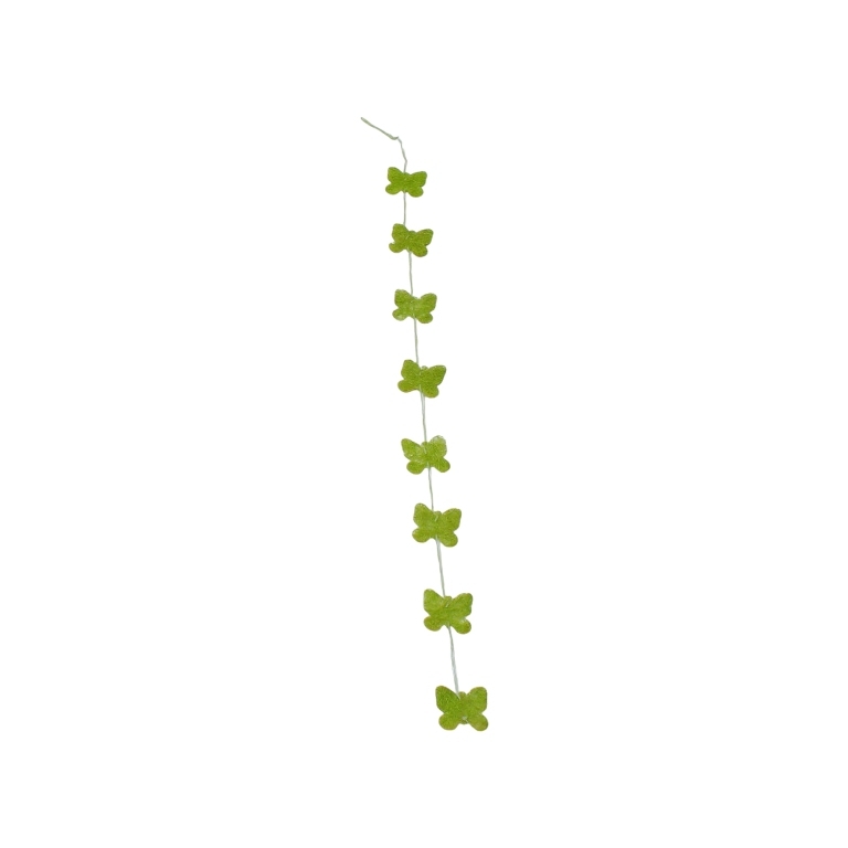 MATERIALS FOR CRAFT AND DECORATION - COCONUT GRASS FIGURES - BUTTERFLY 01 - GARLAND - 5x5x0.15cm - GREEN (LIGHT)-GREEN MILITARY(LIGHT) - 1pc.