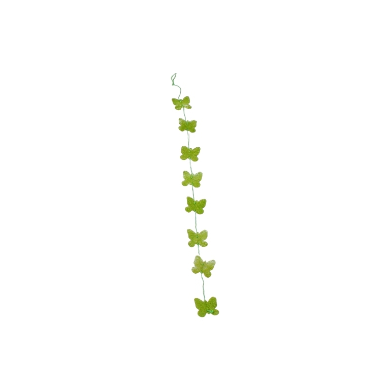 MATERIALS FOR CRAFT AND DECORATION - COCONUT GRASS FIGURES - BUTTERFLY 01 - GARLAND - 5x5x0.15cm - GREEN (LIGHT)-GREEN (DARK) - 1pc.