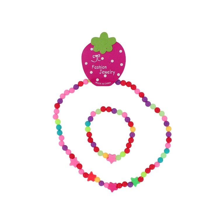 JEWELRY - SET - ELASTIC - PLASTIC BALLS - STAR S79 - MIX - 1 set