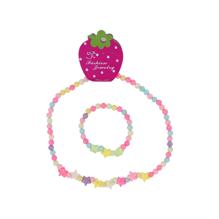 JEWELRY - SET - ELASTIC - PLASTIC BALLS - STAR S86 - MIX (АВ) - 1 set