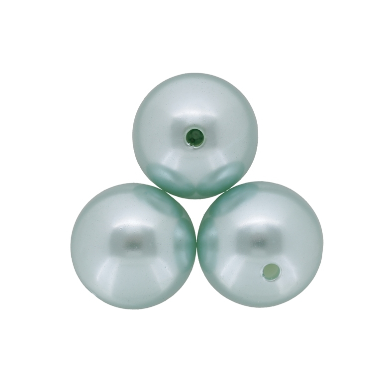 ACRYLIC IMITATION PLASTIC PEARLS - BALL - 24mm MINT 50 - 50g Hole-2.5mm (6pcs.)