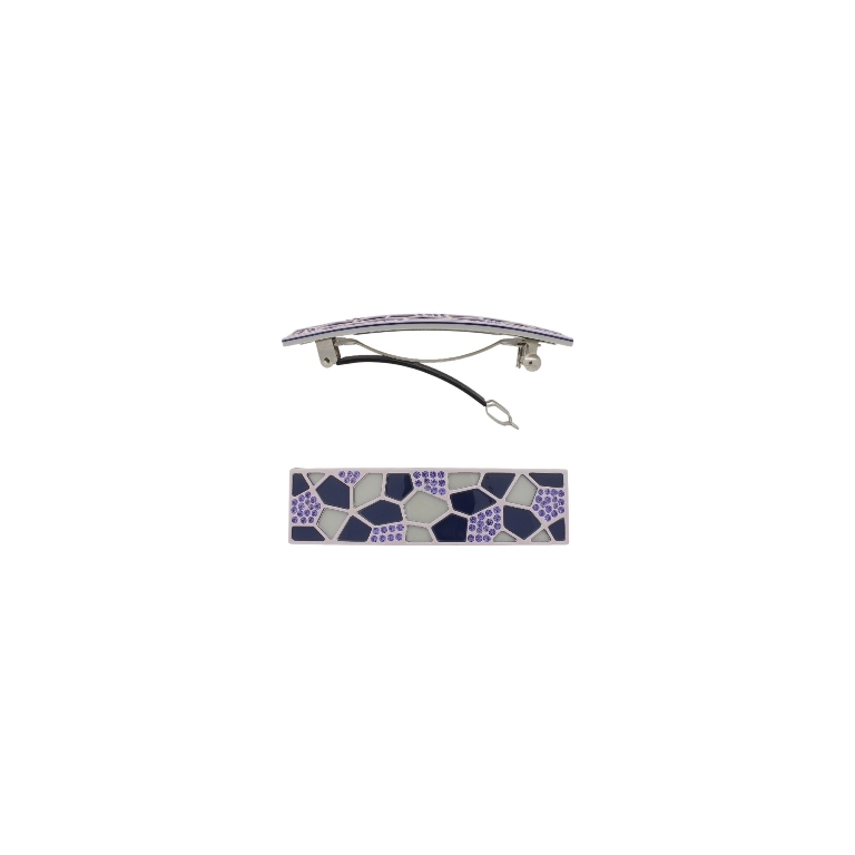 JEWELRY - BRACKET FOR HAIR WITH GLASS CRYSTALS SH099 - FORMS - 8.7x2.4x1.3cm PURPLE-BLUE (DARK)-GRAY - PACKAGE 2pcs.