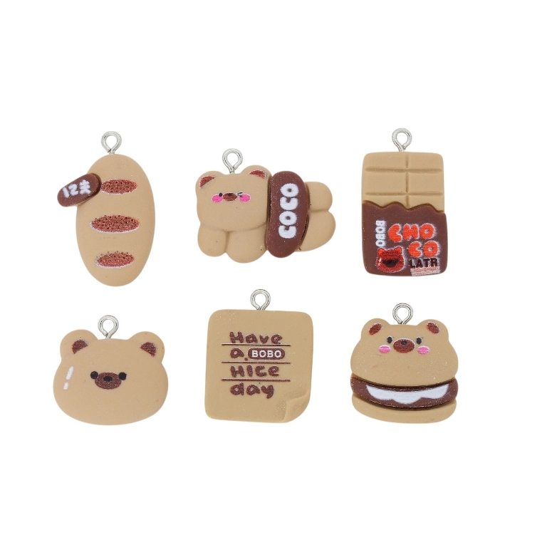 PLASTIC BEADS - RESIN 3D - PENDANT - MIXED MODELS 03 - MIX - 2pcs. Hole-2.0mm