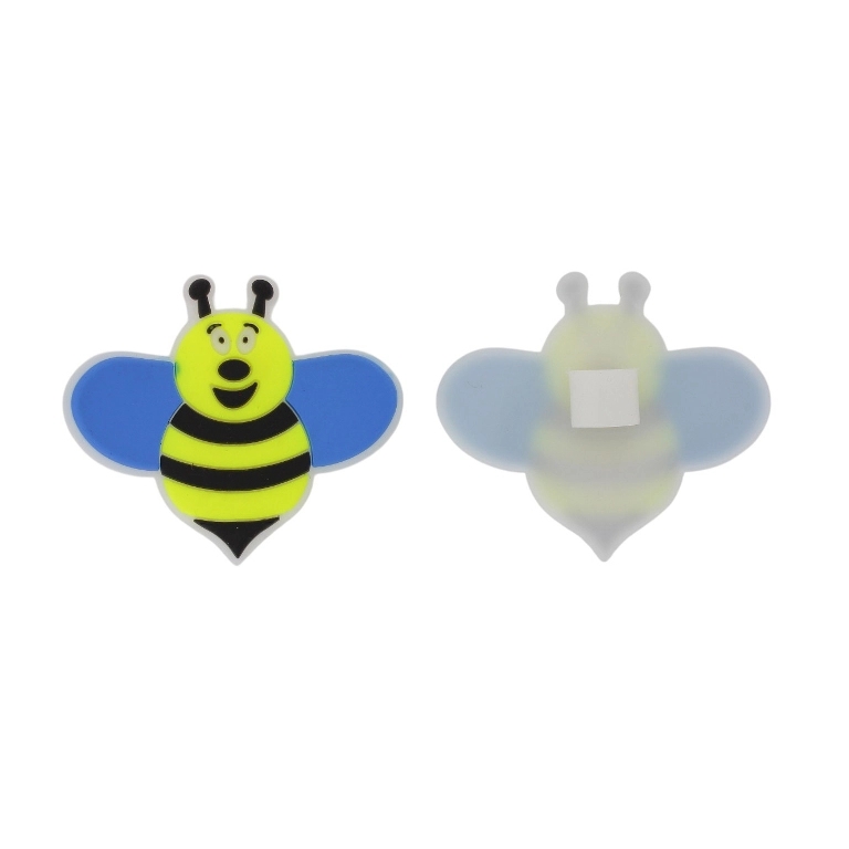 PLASTIC BEADS - RUBBER 3D - DECORATION - BEE 01 - 54x47x3mm BLUE-YELLOW-BLACK - 6pcs.