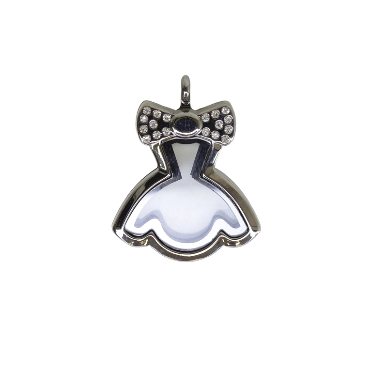 METAL BEADS - MEDALLION WITH MAGNETIC CLOSURE AND CRYSTALS - DRESS 01 - 33x42x7mm OXIDIZED (LIGHT) AND WHITE - 1pc. Hole-3.6mm