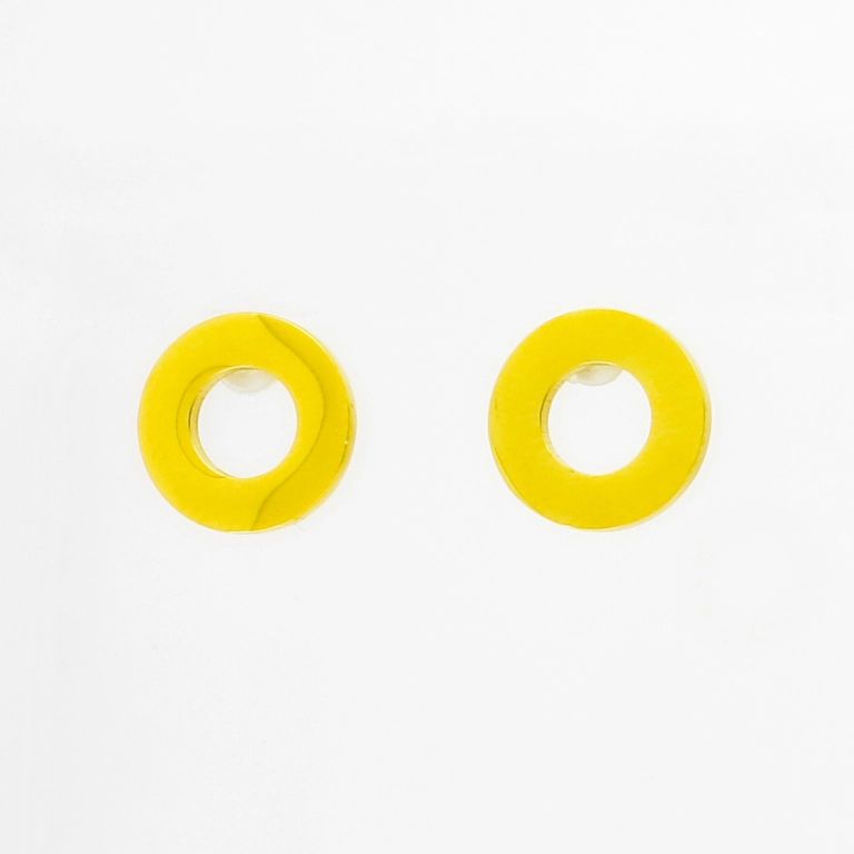 JEWELRY - EARRINGS - SCREW - STAINLESS STEEL - CIRCLE Е767 - 1.2cm GOLD - 1 pair